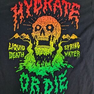 Liquid Death Hydrate or Die Graphic Tee Small
